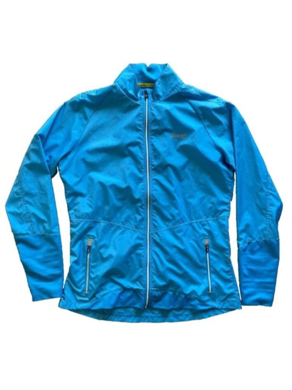 Zoot Cycling Full Zip Jacket Turquoise Blue Green Triathlon Running Wind Large